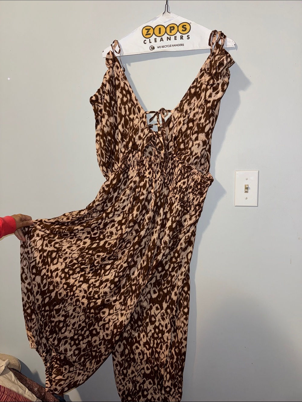 Anthropology Brown Animal-Print Maxi Dress